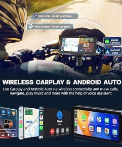 Dash Camera-PARKVISION-PARKVISION Portable Motorcycle DVR- 6.25″ Wireless CarPlay & Android Auto Touch Screen with 1080P HD Dash Cam Front and Rear 2