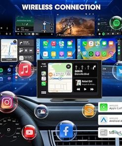 Dash Camera-ABSOSO-Portable Car Screen Wireless CarPlay – 9 Inch Wireless Android Auto Car Stereo – Bluetooth IPS Display Voice Control Mirrorlink GPS Navigation 2