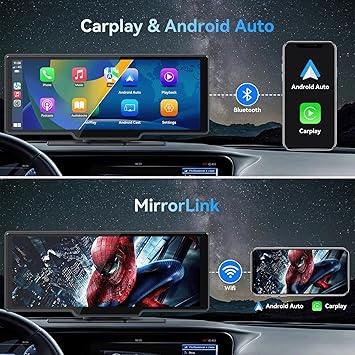 Dash Camera-Mscacar-1080p Backup Camera with 10.26” Portable Carplay & Android Auto Touch Screen- Wireless Car Stereo 2 Dash Camera-Mscacar-1080p Backup Camera with 10.26” Portable Carplay & Android Auto Touch Screen- Wireless Car Stereo - Image 2