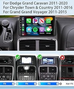 Dash Camera-METEESER-[8Core2+64G] Car Radio Stereo for Dodge Grand Caravan 11-20 Chrysler Town & Country 11-16 Grand Voyager 11-15 Wireless Carplay Android Auto-9″ IPS 2