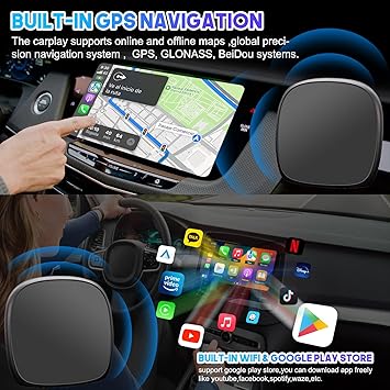 Dash Camera-Geloo-Geloo Wireless CarPlay Adapter- Upgraded CarPlay Box Streaming Device for Car,Multimedia Video Smart AI Box,Android 13.0 System Wireless CarPlay Box,Wired to Wireless CarPlay & Android Auto Adapter 3 Dash Camera-Geloo-Geloo Wireless CarPlay Adapter- Upgraded CarPlay Box Streaming Device for Car,Multimedia Video Smart AI Box,Android 13.0 System Wireless CarPlay Box,Wired to Wireless CarPlay & Android Auto Adapter - Image 3