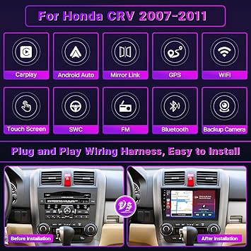 Dash Camera-Leadfan-Leadfan Android Car Stereo for Honda CRV 2007 2008 2009 2010 2011 with Wireless Carplay Android Auto 9” IPS Touch Screen Car Radio for CRV with Bluetooth GPS Navigation Backup Camera SWC (2+32G) 2 Dash Camera-Leadfan-Leadfan Android Car Stereo for Honda CRV 2007 2008 2009 2010 2011 with Wireless Carplay Android Auto 9'' IPS Touch Screen Car Radio for CRV with Bluetooth GPS Navigation Backup Camera SWC (2+32G) - Image 2