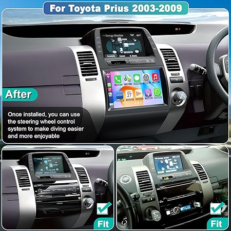 Dash Camera-electrosmart-Android 13 Car Radio for Toyota Prius 2003-2009 with Wireless Carplay Android Auto-9 Inch IPS Touch Screen Car Stereo with GPS Nav/Bluetooth/FM AM/Backup Camera/WiFi/SWC/HiFi/Mirrorlink 4G+64G 2 Dash Camera-electrosmart-Android 13 Car Radio for Toyota Prius 2003-2009 with Wireless Carplay Android Auto-9 Inch IPS Touch Screen Car Stereo with GPS Nav/Bluetooth/FM AM/Backup Camera/WiFi/SWC/HiFi/Mirrorlink 4G+64G - Image 2