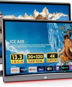 Dash Camera-WONNIE-WONNIE 13.3 Inch 4K Android 11.0 Car TV for Back Seat- 5G WiFi Car Headrest Monitor TV Player