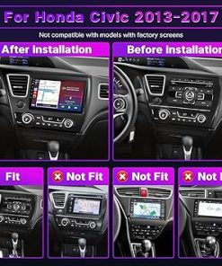 Dash Camera-Leadfan-Leadfan Car Stereo Radio for Honda Civic 2013 2014 2015 2016 2017 with Wireless CarPlay Android Auto- 9” Touchscreen in-Dash Bluetooth WiFi GPS Navigation SWC MirrorLink Units Backup Camera 2