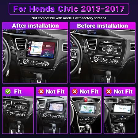 Dash Camera-Leadfan-Leadfan Car Stereo Radio for Honda Civic 2013 2014 2015 2016 2017 with Wireless CarPlay Android Auto- 9” Touchscreen in-Dash Bluetooth WiFi GPS Navigation SWC MirrorLink Units Backup Camera 2 Dash Camera-Leadfan-Leadfan Car Stereo Radio for Honda Civic 2013 2014 2015 2016 2017 with Wireless CarPlay Android Auto- 9'' Touchscreen in-Dash Bluetooth WiFi GPS Navigation SWC MirrorLink Units Backup Camera - Image 2