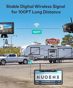 Dash Camera-Nuoenx-Backup Camera for RV- Split Screen 5 Inch HD Monitor W/Wireless License Plate Backup Camera & Wireless Rear View Camera 2
