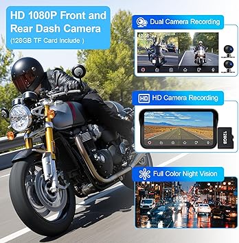 Dash Camera-WEUASTE-6.25″ Portable Motorcycle DVR with Dual 1080P HD Dash Cameras- Motorcycle TPMS 3 Dash Camera-WEUASTE-6.25" Portable Motorcycle DVR with Dual 1080P HD Dash Cameras- Motorcycle TPMS - Image 3