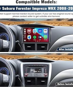 Dash Camera-UNITOPSCI-UNITOPSCI 2G+64G Android 13 Car Stereo for Subaru Forester Impreza WRX 2008-2012 Wireless CarPlay Android Auto Bluetooth 9″ Inch HD Touchscreen Mirror Link FM/RDS WiFi GPS USB SWC+Backup Camera Mic 2