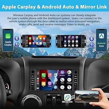 Dash Camera-podofo-Podofo Car Stereo for Jeep Wrangler JK Compass Chrysler Dodge Ram with Wireless Apple Carplay Android Auto-7″ Touchscreen Car Radio with Bluetooth GPS Navigation WiFi Mirror Link FM DSP+Backup Camera 3 Dash Camera-podofo-Podofo Car Stereo for Jeep Wrangler JK Compass Chrysler Dodge Ram with Wireless Apple Carplay Android Auto-7" Touchscreen Car Radio with Bluetooth GPS Navigation WiFi Mirror Link FM DSP+Backup Camera - Image 3