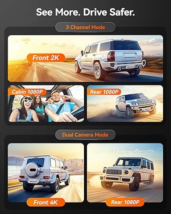 Dash Camera-WOLFBOX-WOLFBOX G890 12″ 3 Channel Mirror Dash Cam- 2K Triple Rear View Mirror Camera 2 Dash Camera-WOLFBOX-WOLFBOX G890 12" 3 Channel Mirror Dash Cam- 2K Triple Rear View Mirror Camera - Image 2