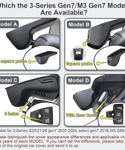 Dash Camera-mangoal-Front 4K & Rear 1080p Dash Cam for BMW 3-Series Gen7 G20 G21 G28 2020 2021 2022 2023 2024 Select 2019 M3 G80 G81(Model C)- OEM Style 2