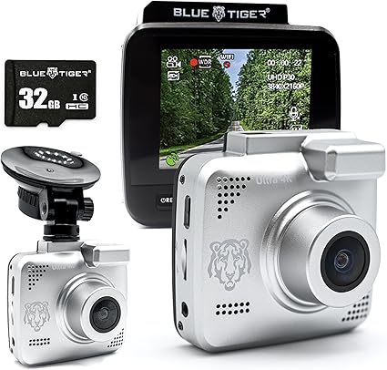 Dash Camera-Blue Tiger-Blue Tiger Silver Series Dash Cam 4K Ultra HD Automatic Recording- Wide Dynamic Range Technology Dash Camera-Blue Tiger-Blue Tiger Silver Series Dash Cam 4K Ultra HD Automatic Recording- Wide Dynamic Range Technology