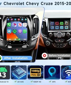 Dash Camera-VECHTEL-2G+64G Android 13 Car Radio for Chevrolet Chevy Cruze 2015 2016 2017 with Wireless Carplay Android Auto- 9.7″ Touch Screen Car Stereo Support GPS/WiFi/Bluetooth/FM/SWC/Backup Camera 2