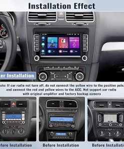 Dash Camera-SIXWIN-Android Car Stereo for VW Volkswagen Seat Golf Passat Jetta Beetle Tiguan Touran EOS 7” Double Din Touchscreen Bluetooth Radio with Apple CarPlay Android Auto GPS Navigation WiFi FM Backup Camera MIC 2