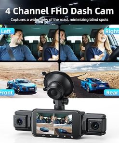 Dash Camera-Gloryes-360 Degree Dash Cam- 4 Channel Vital Dash Cam Front and Rear Inside 1080Px4 Dash Camera for Cars 2