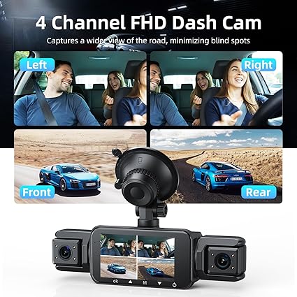 Dash Camera-Gloryes-360 Degree Dash Cam- 4 Channel Vital Dash Cam Front and Rear Inside 1080Px4 Dash Camera for Cars 2 Dash Camera-Gloryes-360 Degree Dash Cam- 4 Channel Vital Dash Cam Front and Rear Inside 1080Px4 Dash Camera for Cars - Image 2