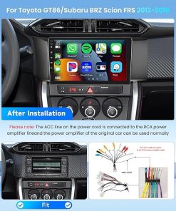 Dash Camera-METEESER-4+64G for Toyota GT86/Subaru BRZ Scion FRS 2012-2016 Wireless CarPlay Car Stereo-9″ Android Auto IPS 1280*720 Touchscreen 2