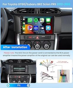 Dash Camera-METEESER-4+64G for Toyota GT86/Subaru BRZ Scion FRS 2012-2016 Wireless CarPlay Car Stereo-9″ Android Auto IPS 1280*720 Touchscreen 2