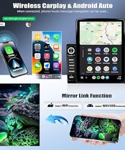 Dash Camera-OiLiehu-2G+64G Android 13 Car Stereo Double Din Radio with Wireless Carplay and Android Auto- 9.5 inch Vertical Touchscreen Car Radio with GPS Navigation WiFi Bluetooth FM/RDS Radio HiFi+Backup Camera 2