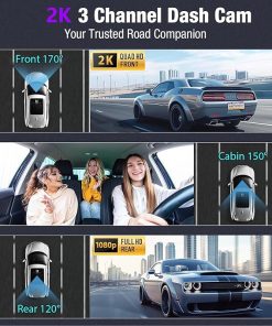 Dash Camera-GILIKVHOM-3 Channel 5GHz WiFi FHD Dash Cam- 2K+1080P+1080P Dash Cam Front and Rear/Inside for Cars with Night Vision 2