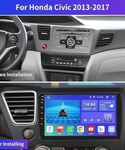 Dash Camera-Dfuorty-Car Stereo Upgrade for Honda Civic 2013-2017- Android 13 Wireless CarPlay Stereo Screen Compatible with Apple CarPlay Android Auto 2