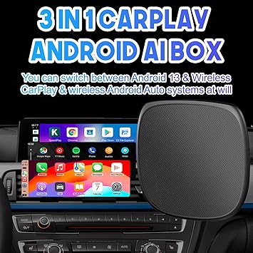 Dash Camera-Geloo-Geloo Wireless CarPlay Adapter- Upgraded CarPlay Box Streaming Device for Car,Multimedia Video Smart AI Box,Android 13.0 System Wireless CarPlay Box,Wired to Wireless CarPlay & Android Auto Adapter 2 Dash Camera-Geloo-Geloo Wireless CarPlay Adapter- Upgraded CarPlay Box Streaming Device for Car,Multimedia Video Smart AI Box,Android 13.0 System Wireless CarPlay Box,Wired to Wireless CarPlay & Android Auto Adapter - Image 2